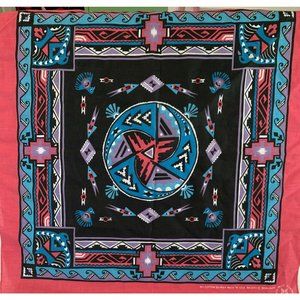 New Vintage Navajo Thunderbird Bandana Scarf Handkerchief Native WAMCRAFT USA